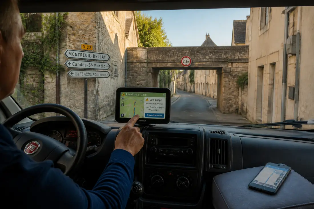 GPS camping-car avec hauteur de pont : options utiles et limites