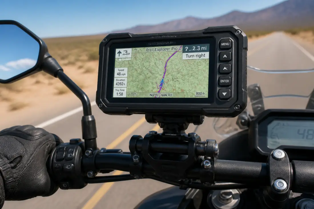 GPS moto étanche : écran, fixation et cartes à vérifier